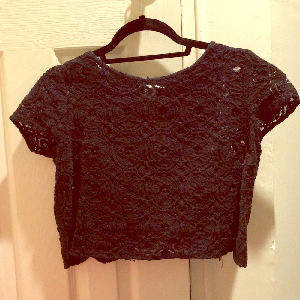 black sheer crop top